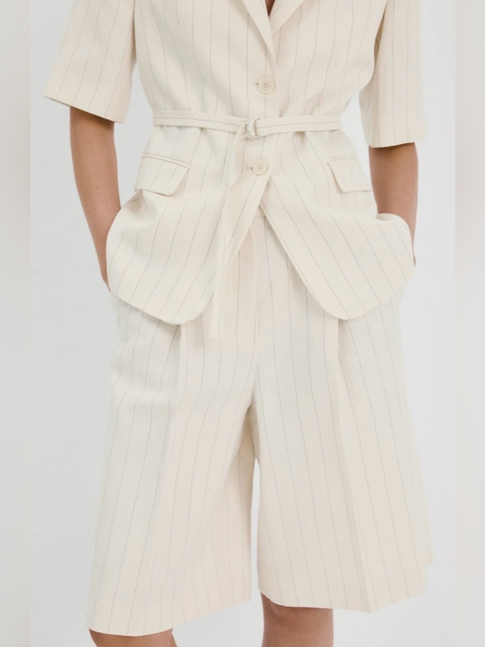 Mango Cream Bermuda Shorts Argelia